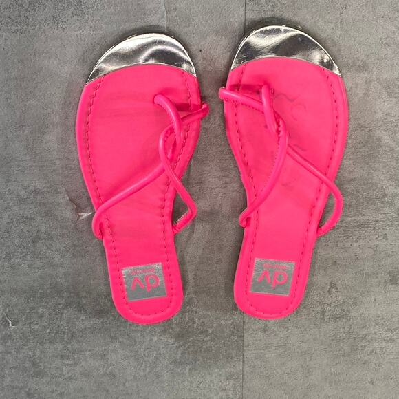 DV DOLCE VITA Women's Fuchsia Penni Toe-Loop Slip-On Flip Flops SZ 5 - Picture 2 of 8